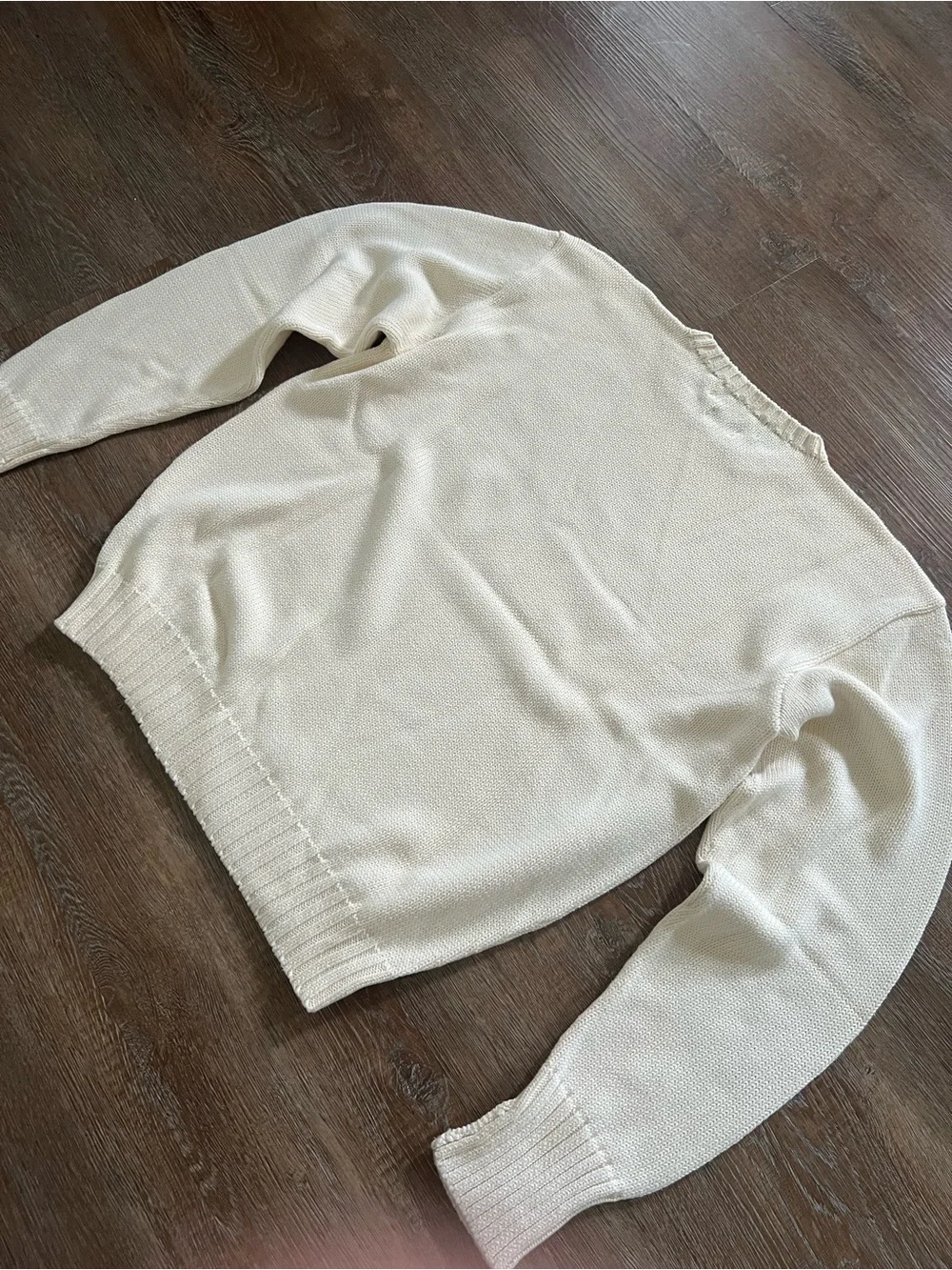 Vintage Polo Ralph Lauren Cotton Knit Crewneck Sweater | Cream | Mens Medium